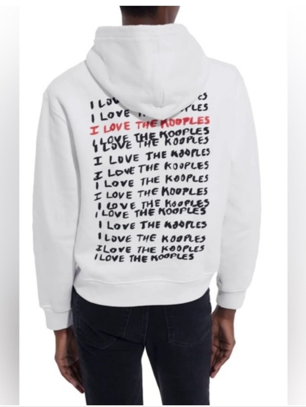 The Kooples White Hoodie with Small Red Script